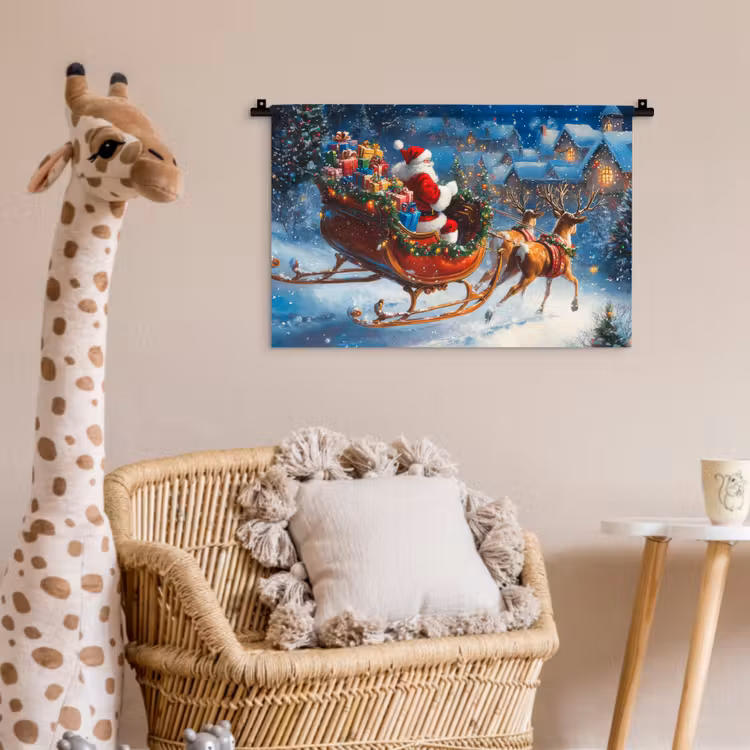 Wandkleed - Kerstman - Rendier - Kerst - Sneeuw — 5