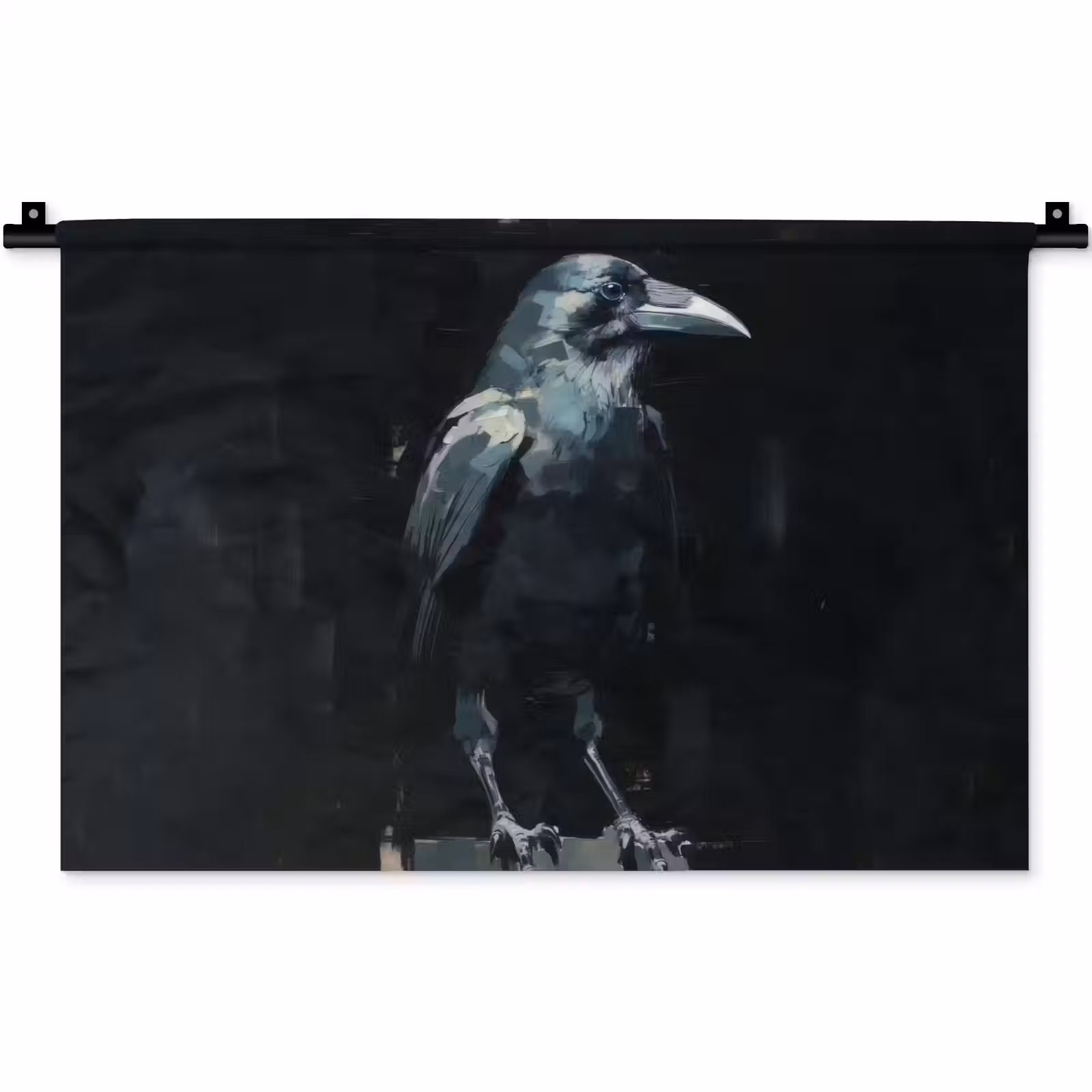 Wandkleed - Raaf - Vogels - Zwart — 1