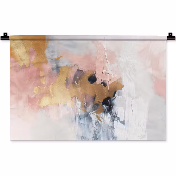 Wandkleed - Abstract - Pastel kleuren - Goud - Modern - Aesthetic — 1