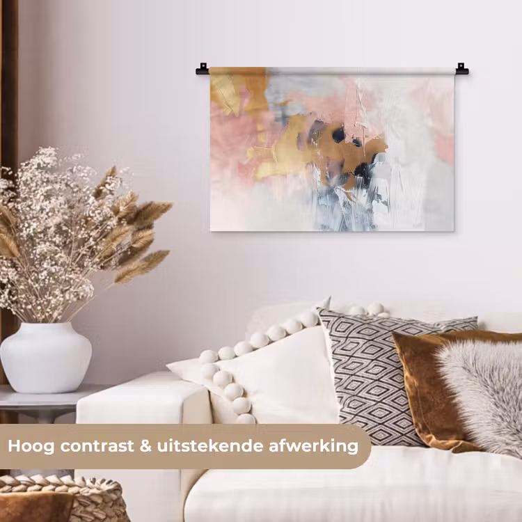 Wandkleed - Abstract - Pastel kleuren - Goud - Modern - Aesthetic — 4