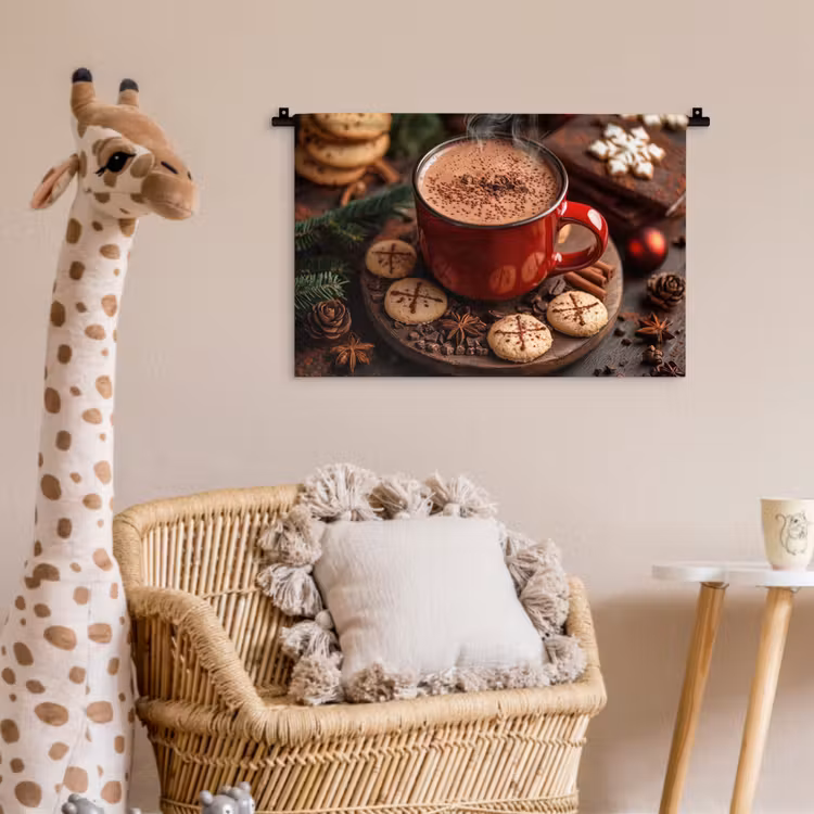 Wandkleed - Chocolademelk - Mok - Winter - Kerst - Gezelligheid — 5