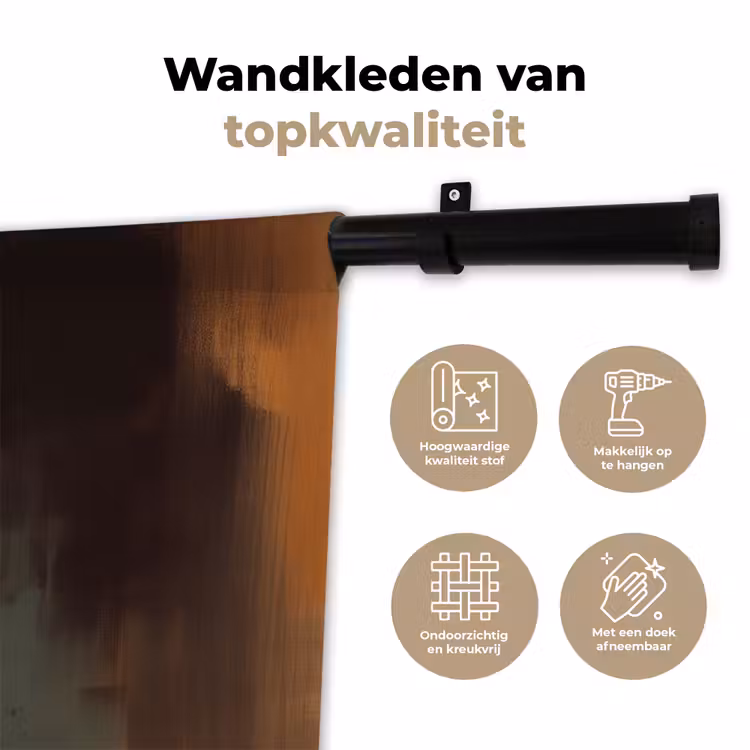 Wandkleed - Kat - Geschilderd - Artistiek - Wit — 3