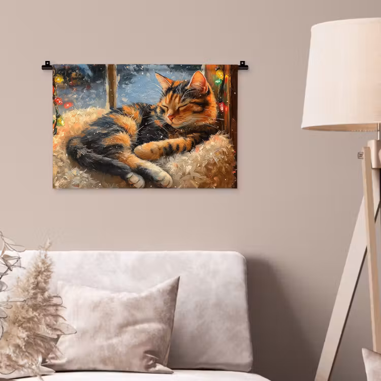 Wandkleed - Kat - Kerst - Winter - Dier — 2