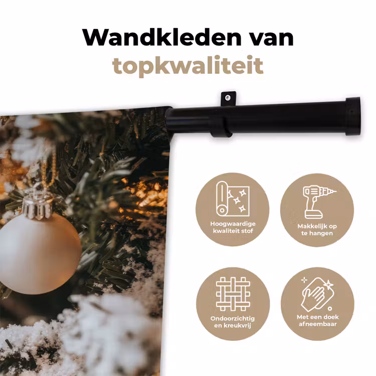 Wandkleed - Kerst - Kerstboom - Winter - Binnen - Sneeuw — 3