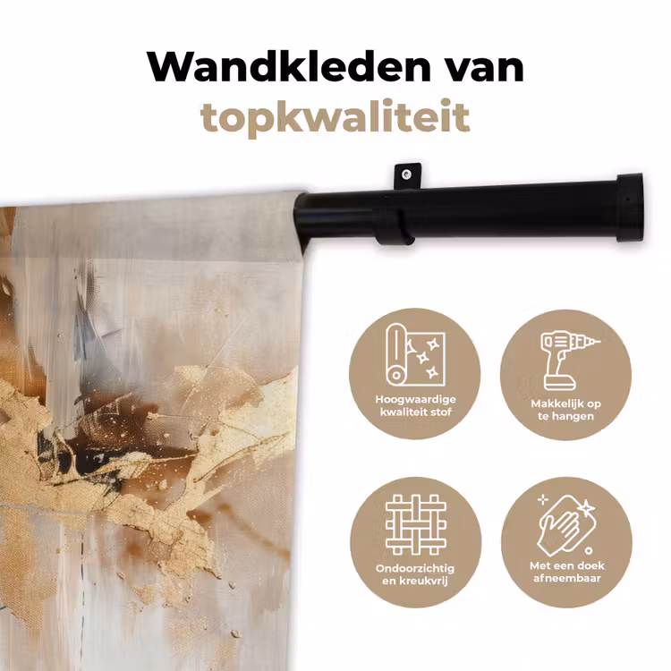 Wandkleed - Modern - Bruin - Abstract - Beige — 3
