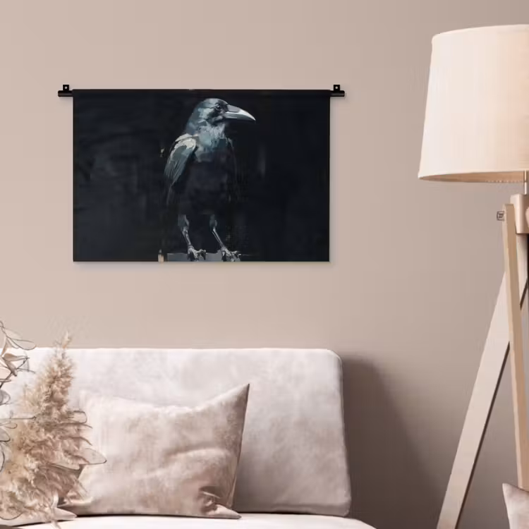 Wandkleed - Raaf - Vogels - Zwart — 2