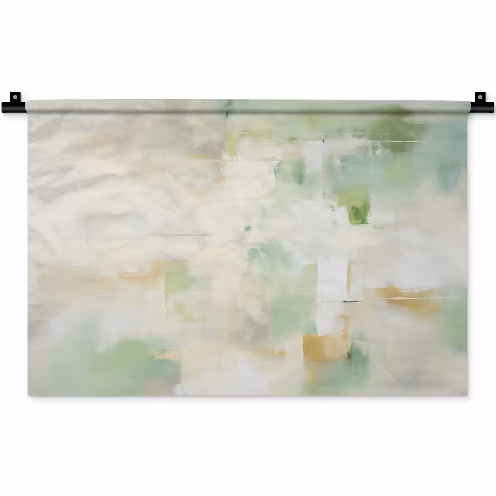 Wandkleed - Abstract - Kunst - Wit - Groen - Modern — 1