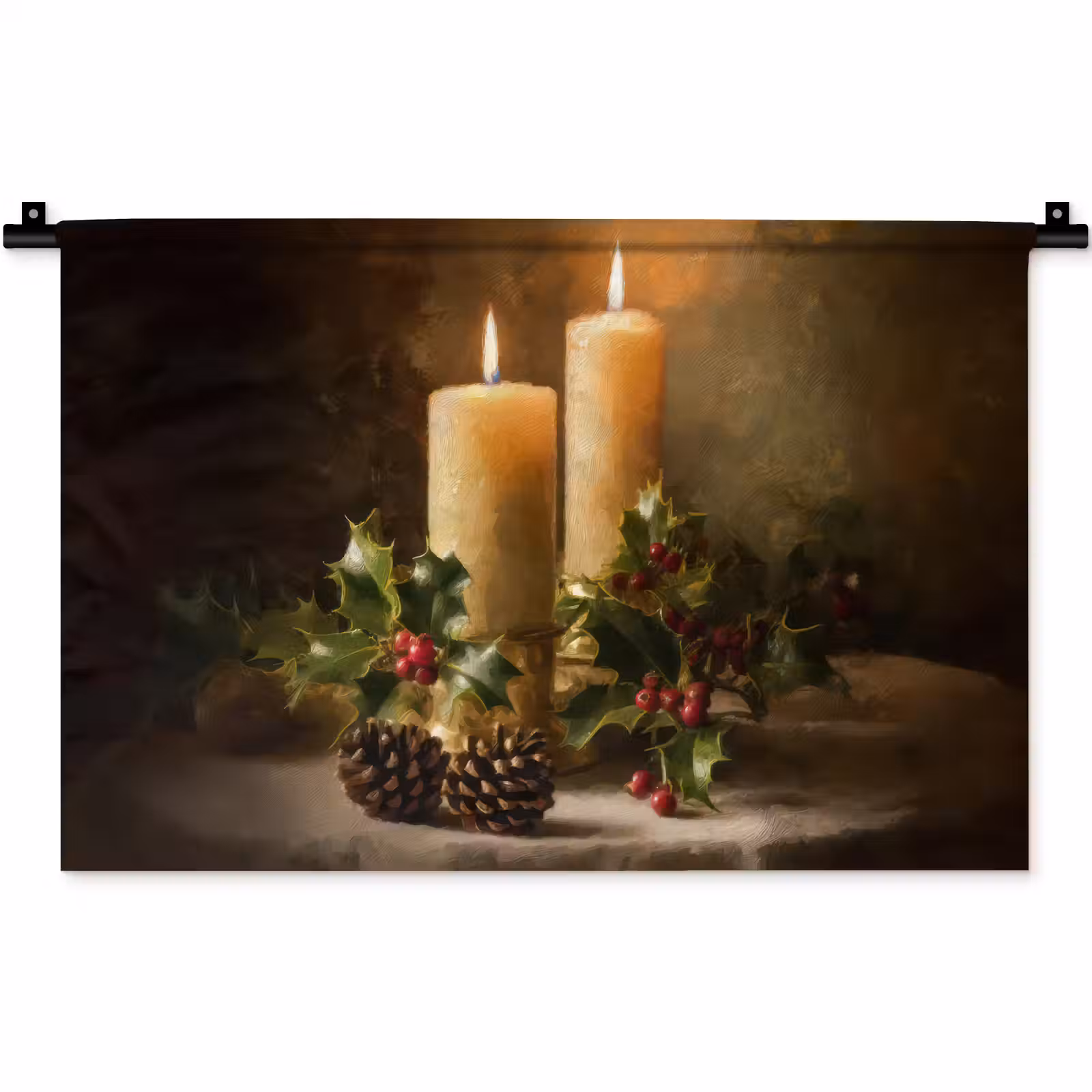 Wandkleed - Kaarslicht - Kerst - Veelkleurig — 1
