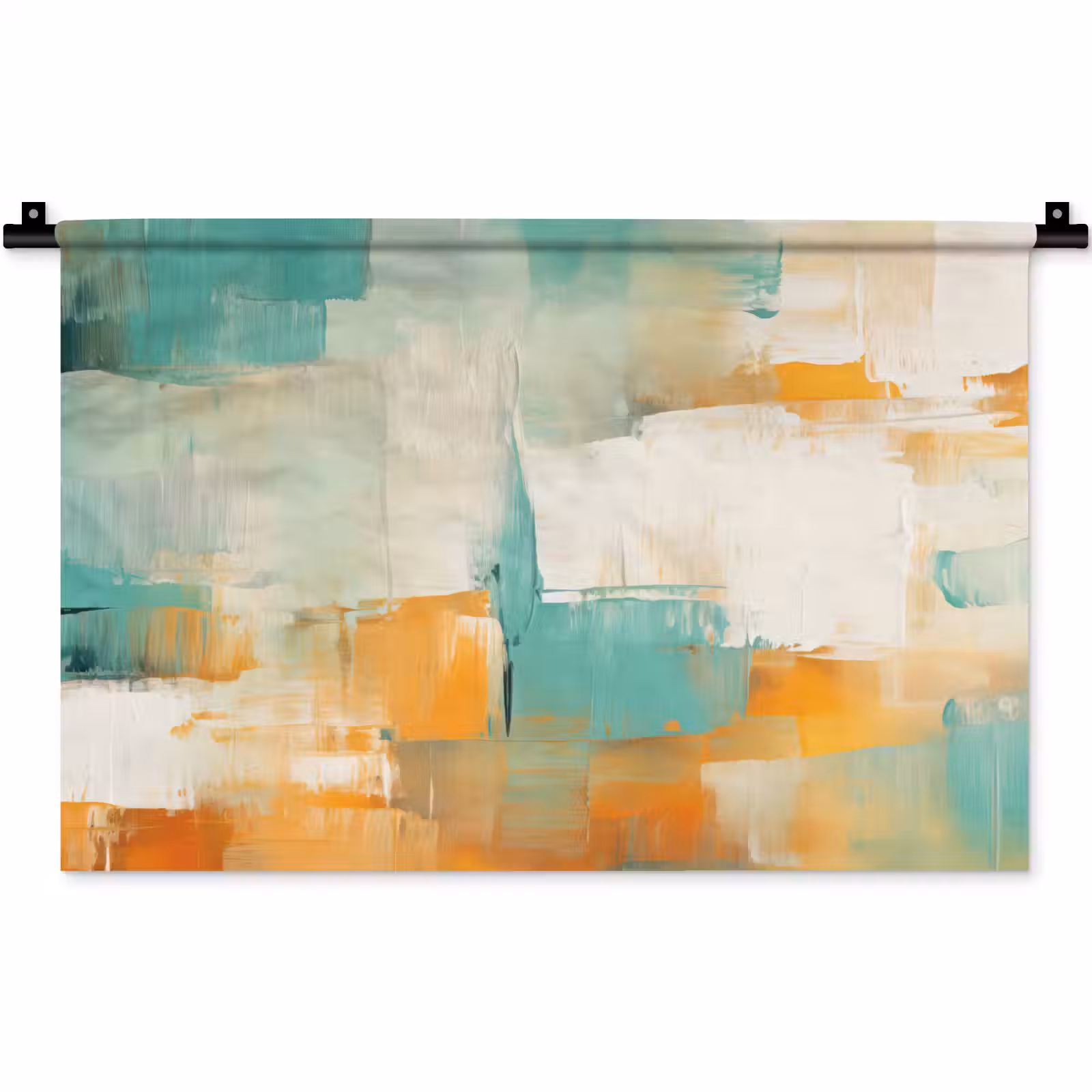 Wandkleed - Kunst - Abstract - Blauw - Wit — 1