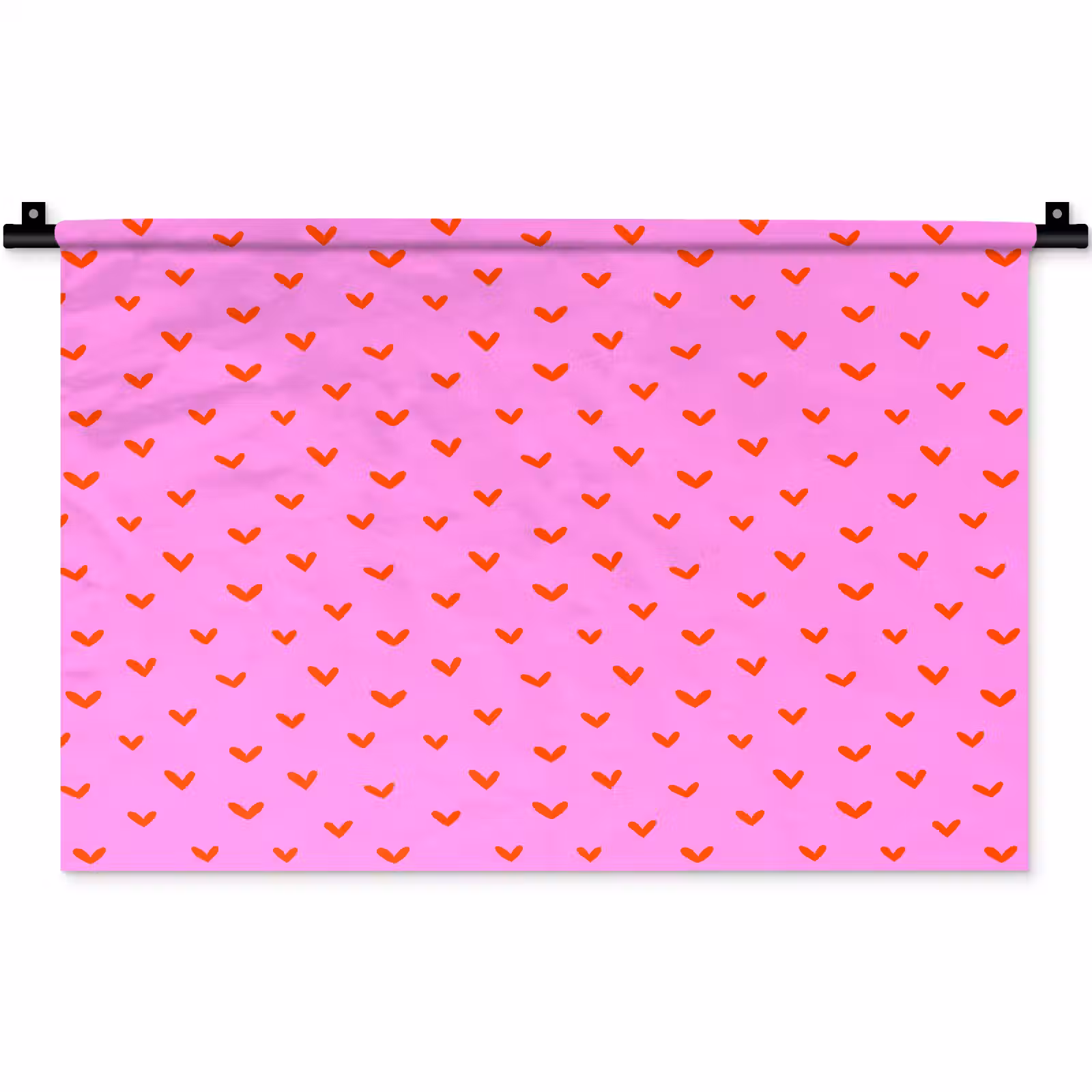 Wandkleed - Rood - Hartjes - Roze - Patroon — 1