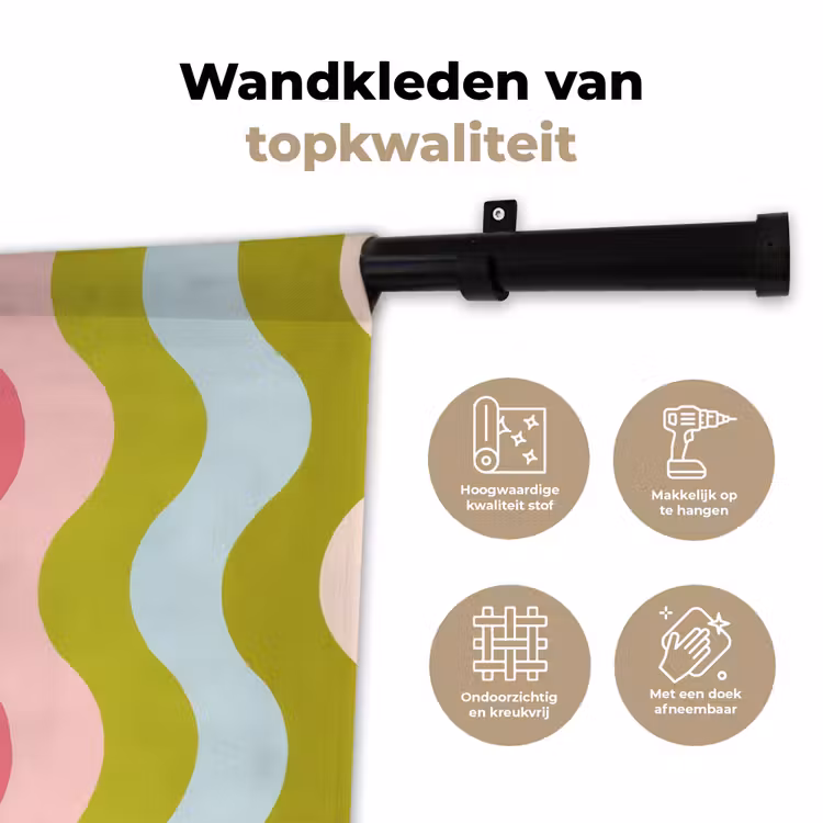 Wandkleed - Banen - Golven - Kleurrijk - Verticaal — 3