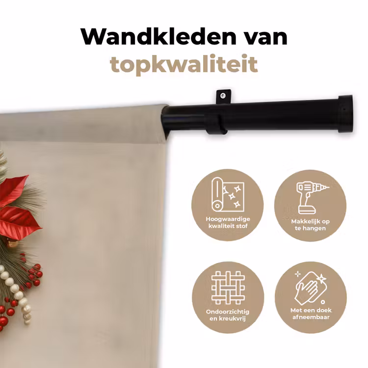 Wandkleed - Deurkrans - Strik - Kerst - Rood - Groen — 3