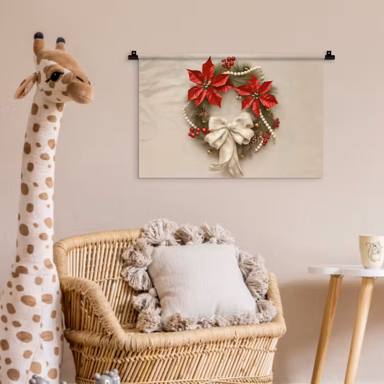 Wandkleed - Deurkrans - Strik - Kerst - Rood - Groen — 5