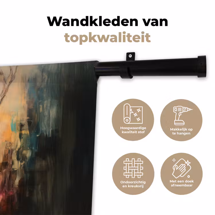 Wandkleed - Hert - Geverfd - Gewei - Bruin — 3