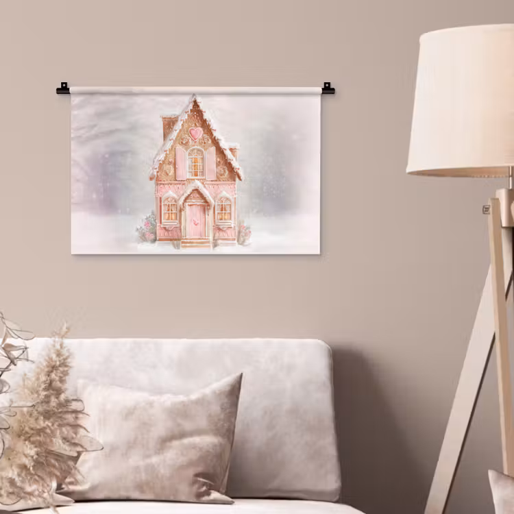 Wandkleed - Huisje - Suiker - Pastel — 2