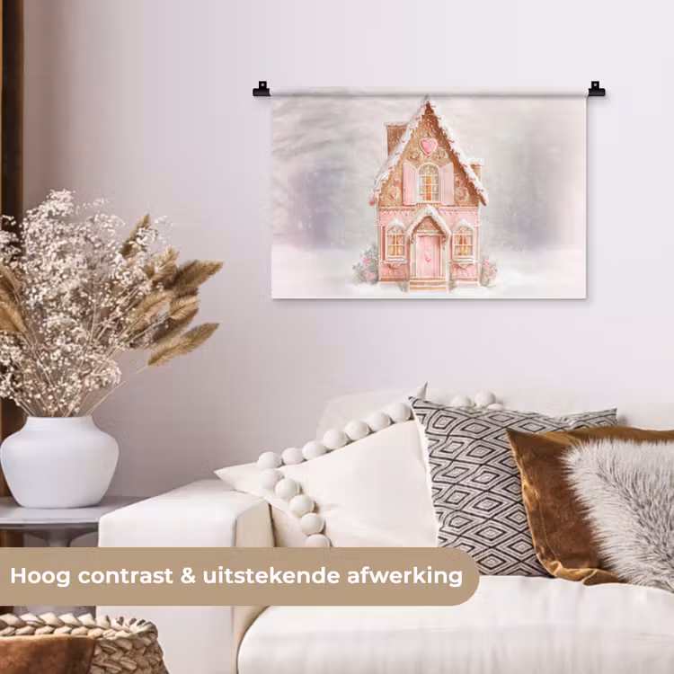 Wandkleed - Huisje - Suiker - Pastel — 4