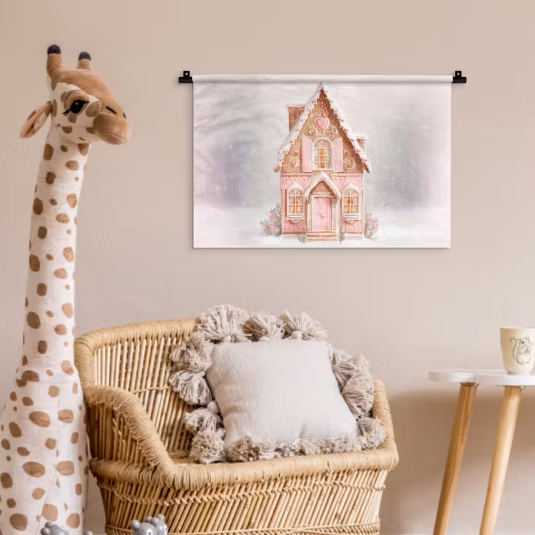 Wandkleed - Huisje - Suiker - Pastel — 5