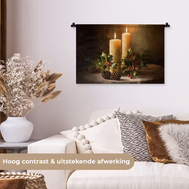 Wandkleed - Kaarslicht - Kerst - Veelkleurig — 4