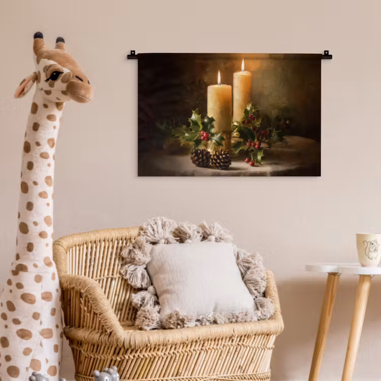 Wandkleed - Kaarslicht - Kerst - Veelkleurig — 5