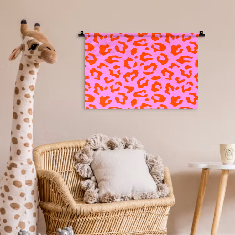 Wandkleed - Panter - Rood - Roze — 5