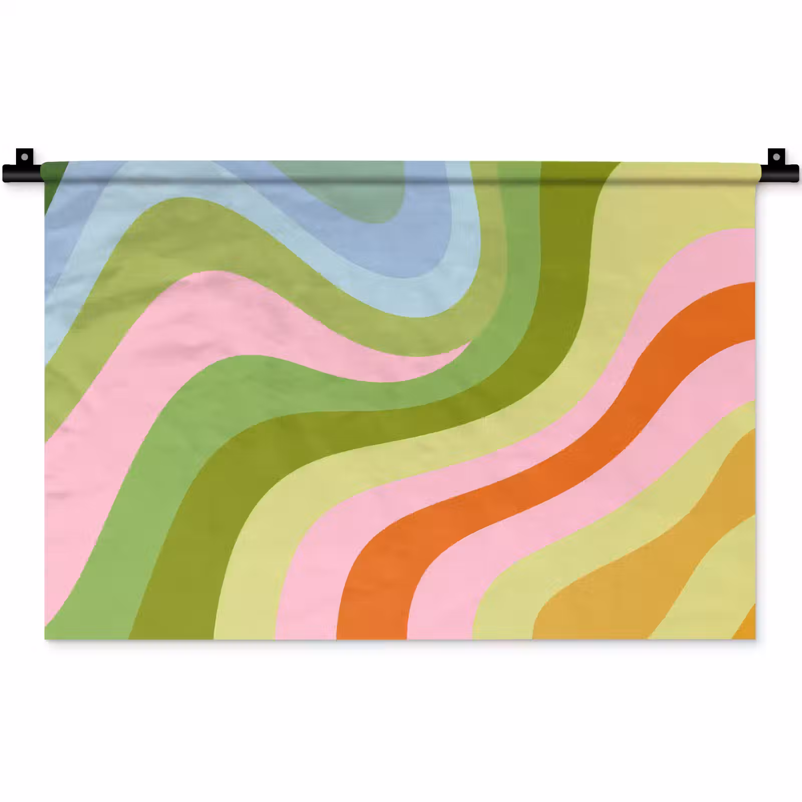 Wandkleed - Lijnen - Pasteltinten - Golvend — 1
