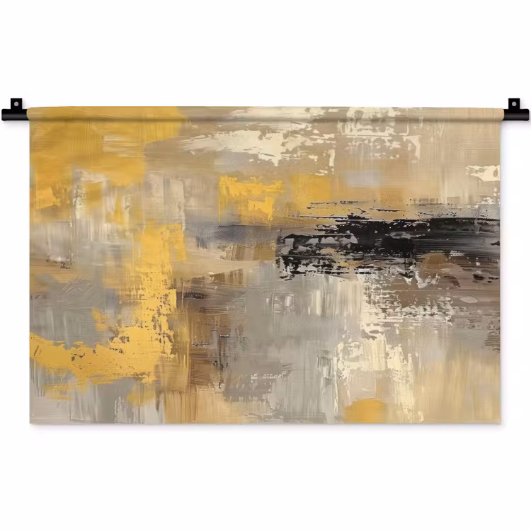 Wandkleed - Abstract - Geel - Modern - Beige — 1