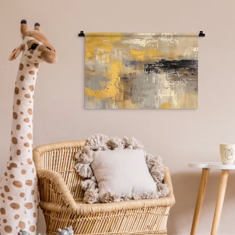 Wandkleed - Abstract - Geel - Modern - Beige — 5