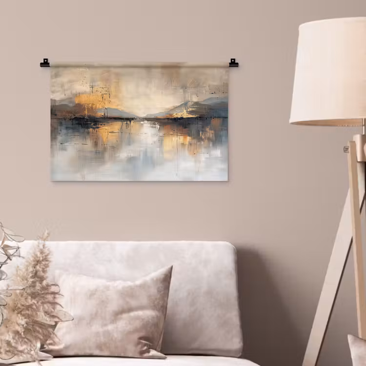 Wandkleed - Abstract - Modern - Beige - Aesthetic - Goud — 2