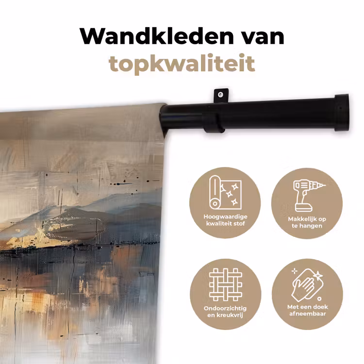 Wandkleed - Abstract - Modern - Beige - Aesthetic - Goud — 3
