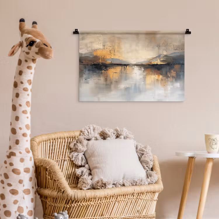 Wandkleed - Abstract - Modern - Beige - Aesthetic - Goud — 5