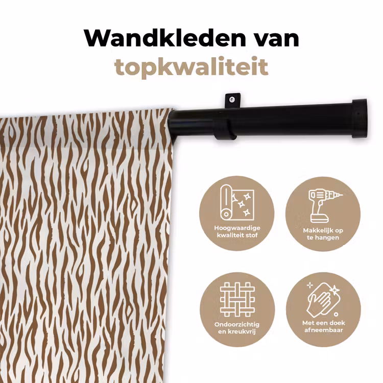Wandkleed - Bruin - Patroon - Zebra — 3