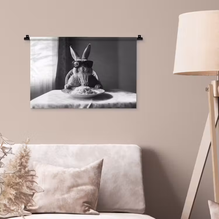 Wandkleed - Konijn - Bunny - Zonnebril - Tafelkleed - Pasta - Schattig — 2