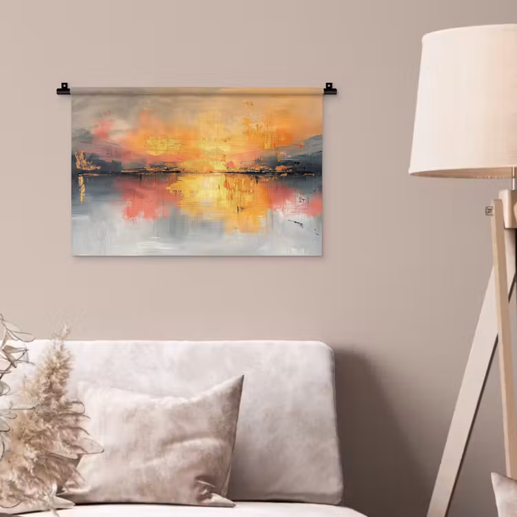 Wandkleed - Modern - Abstract - Goud - Roze — 2