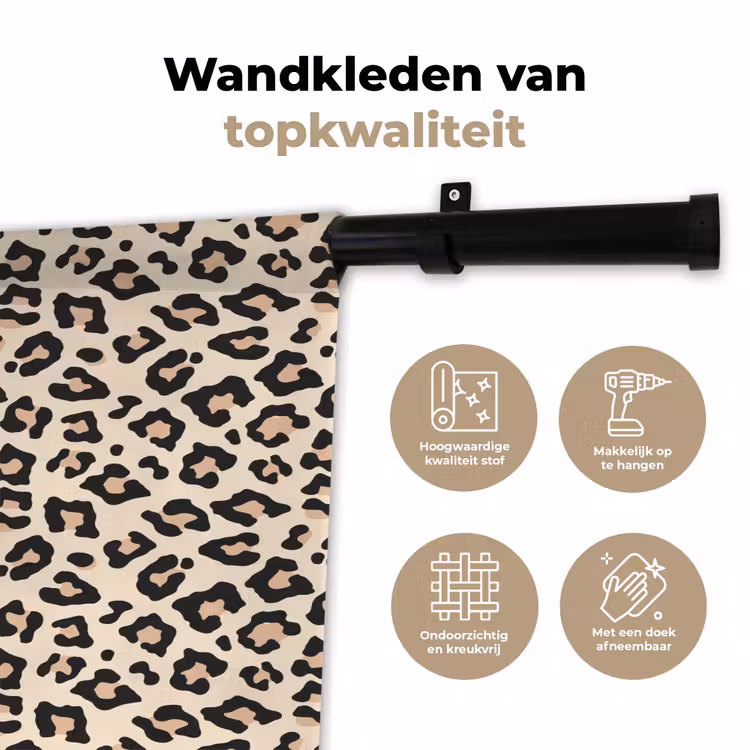 Wandkleed - Panterprint - Patroon - Bruin — 3