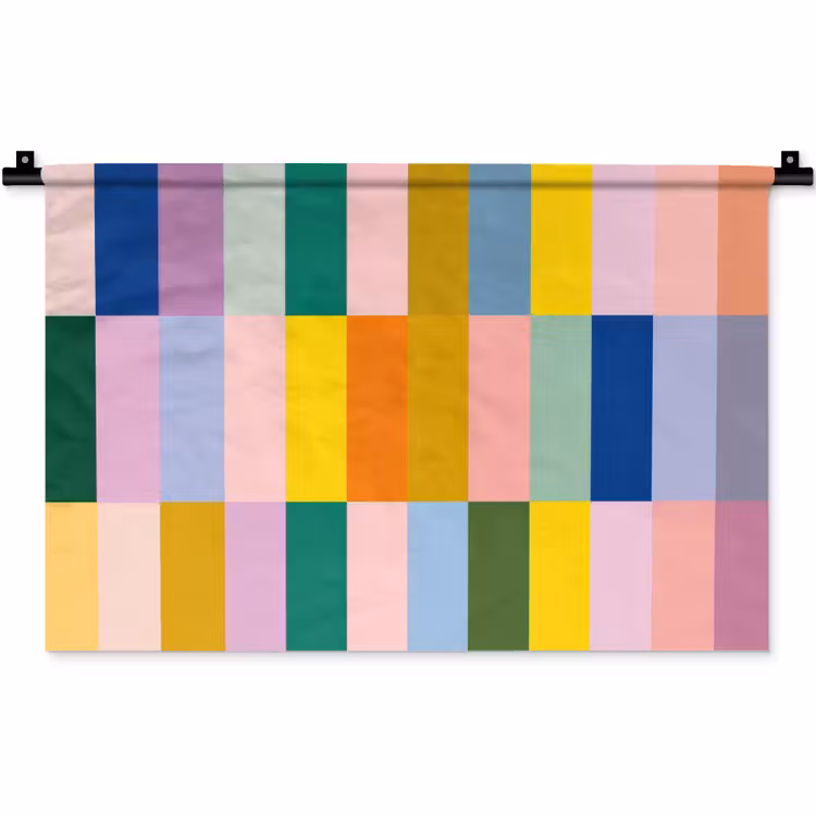 Wandkleed - Stroken - Blauw - Patroon - Abstract — 1