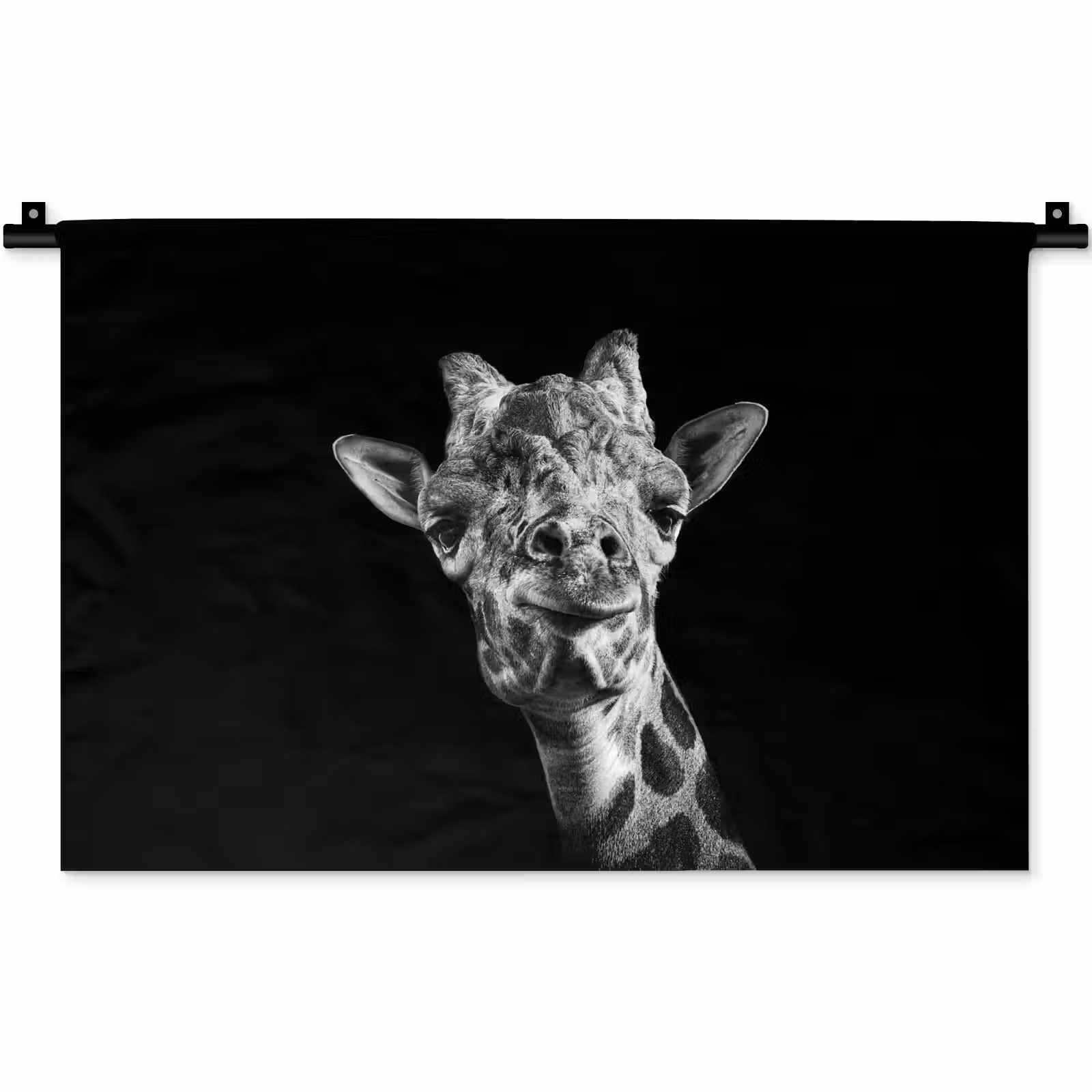 Wandkleed - Giraffe - Dier - Zwart - Wit — 1