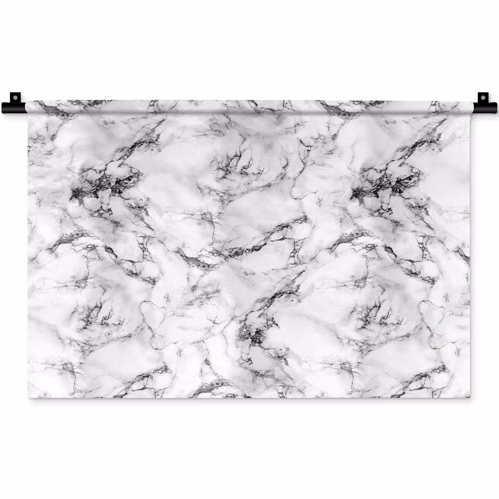 Wandkleed - Marmer - Zwart - Dramatisch - Wit — 1