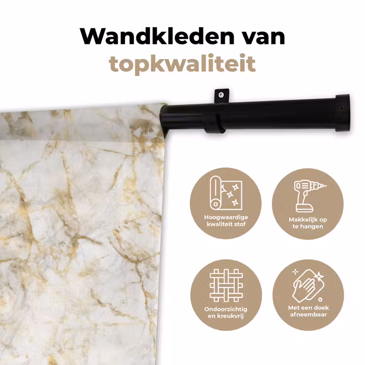 Wandkleed - Goud - Licht - Nerf - Marmer — 3