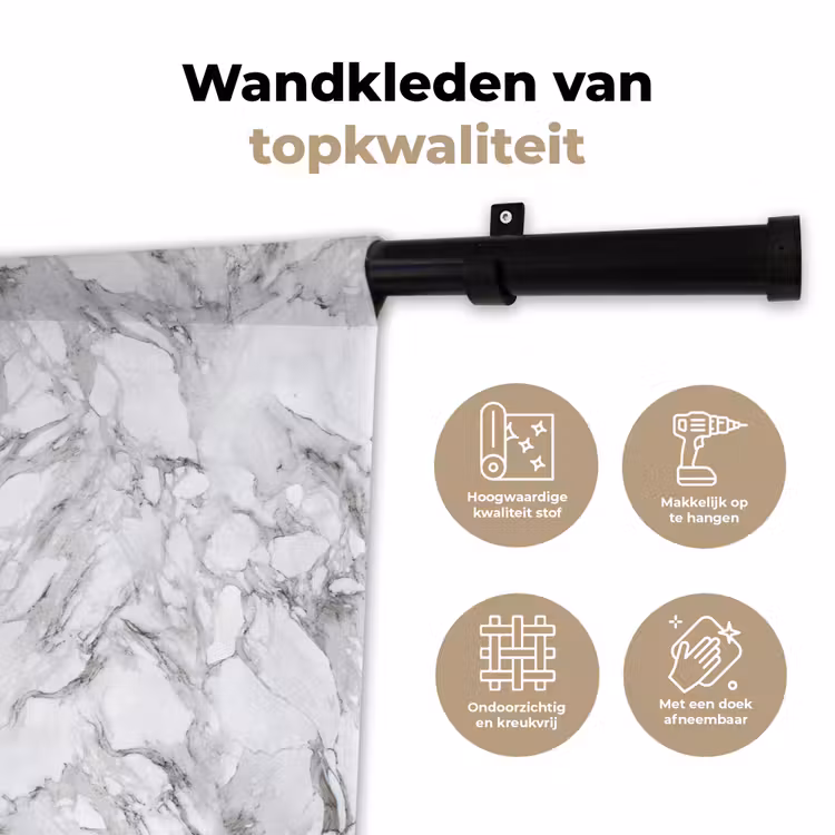Wandkleed - Marmer - Gelaagd - Brekend - Grijsstructuur — 3