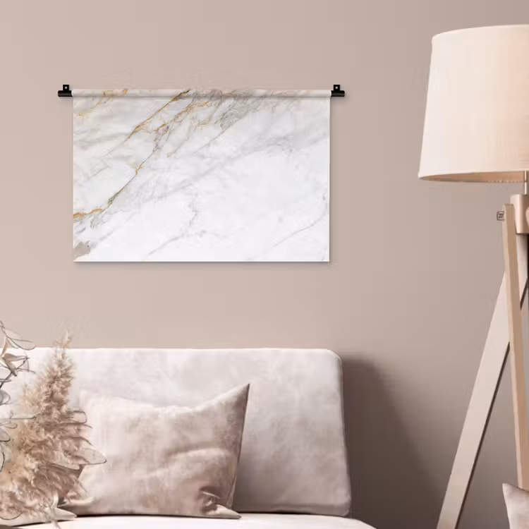Wandkleed - Marmer - Steen - Wit - Goud - Marmerlook - Steen - Luxe — 2