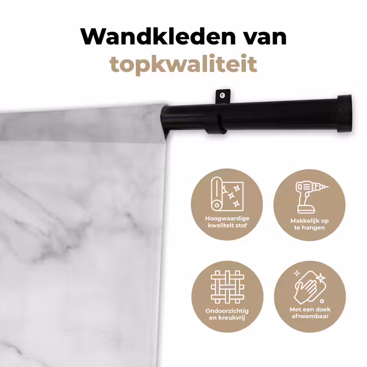 Wandkleed - Marmer - Structuur - Wit - Grijs - Steen - Marmerlook — 3