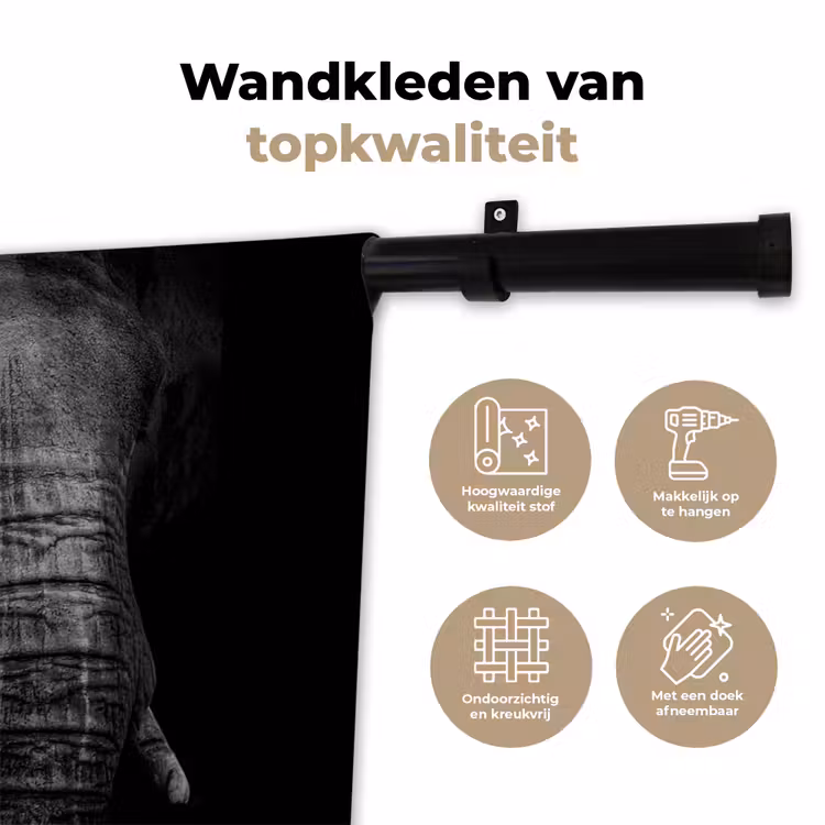 Wandkleed - Olifant - Dier - Portret — 3