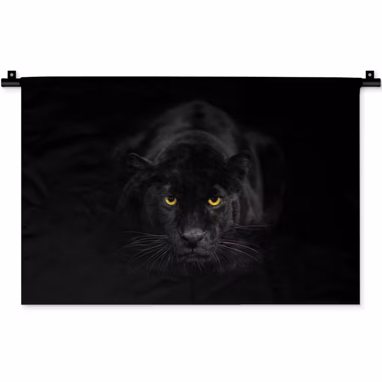 Wandkleed - Panter - Dieren - Zwart - Ogen — 1