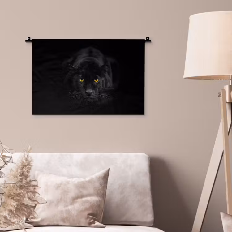 Wandkleed - Panter - Dieren - Zwart - Ogen — 2