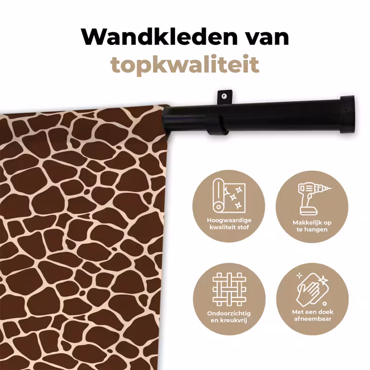 Wandkleed - Patroon - Giraf - Bruin — 3