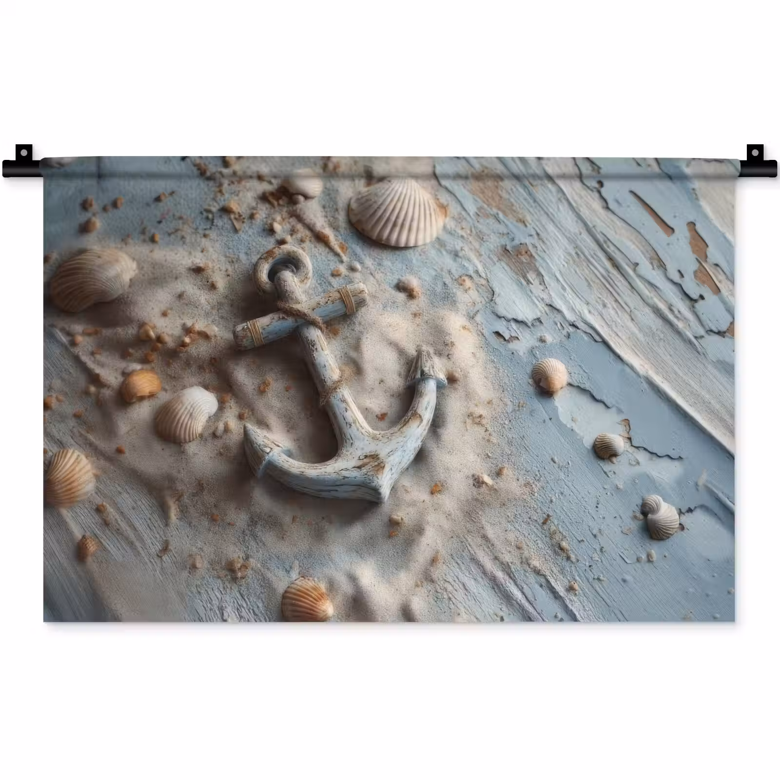 Wandkleed - Anker - Hout - Schelpen - Zand — 1