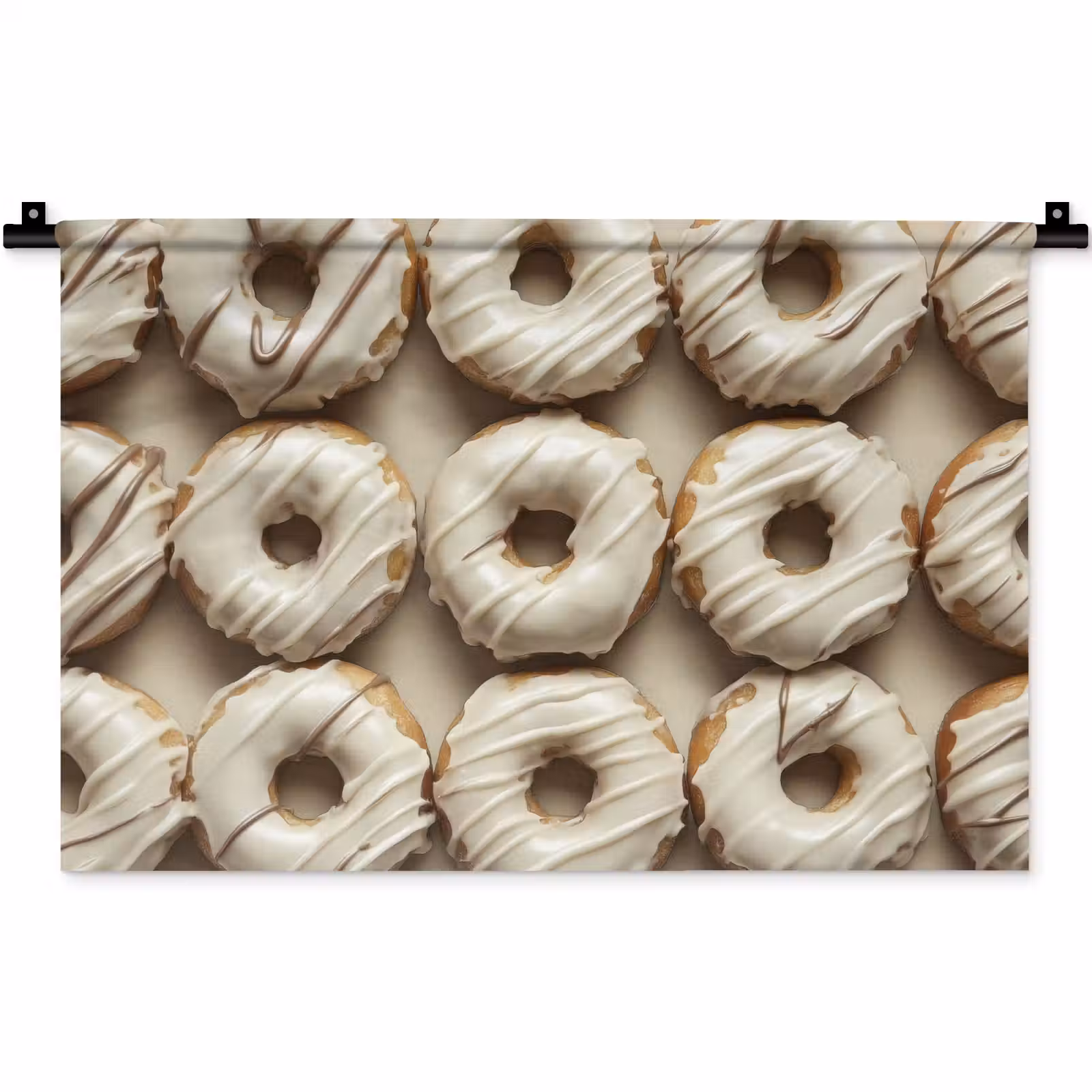 Wandkleed - Donuts - Chocolade - Wit - Beige — 1