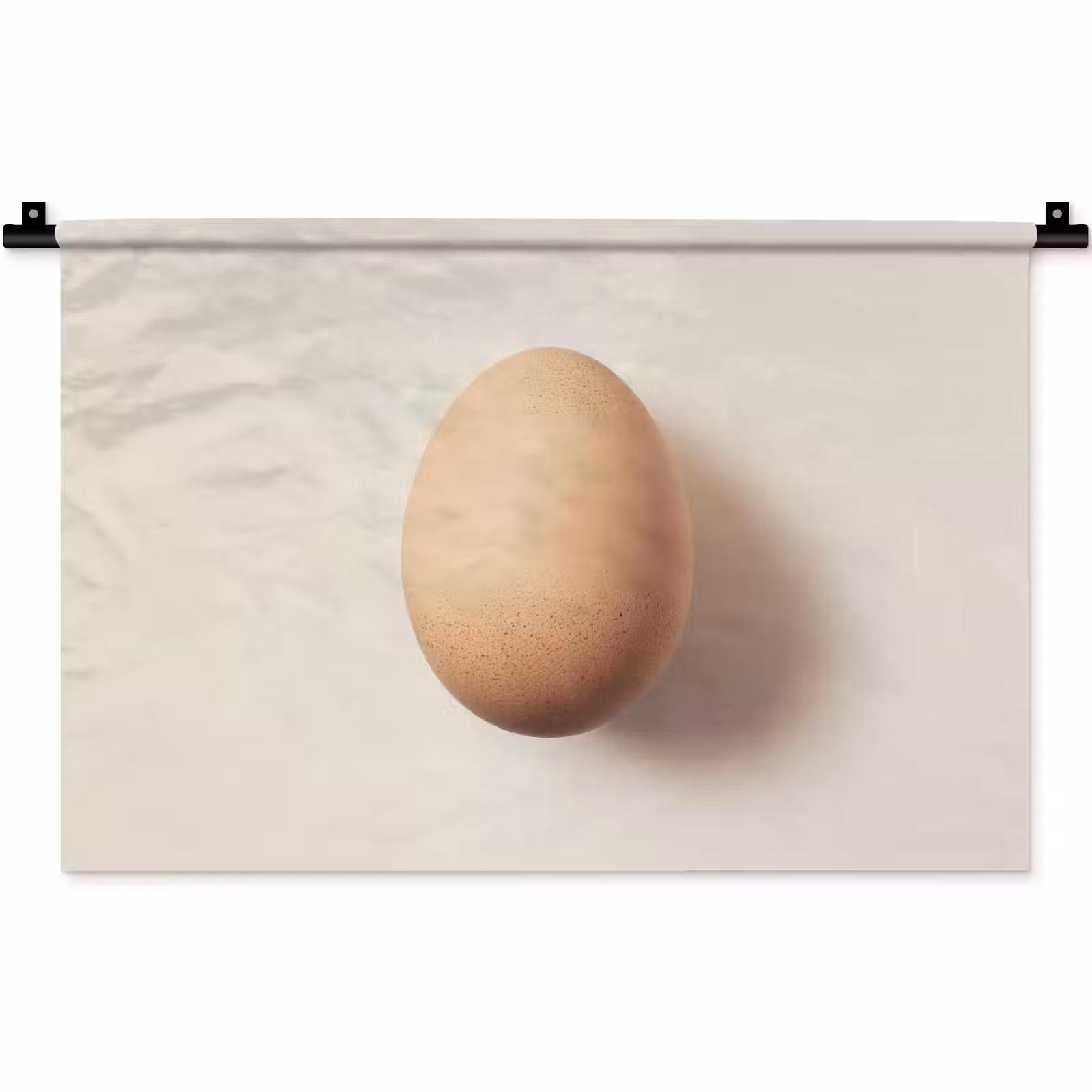 Wandkleed - Ei - Beige - Ovaal - Egaal — 1