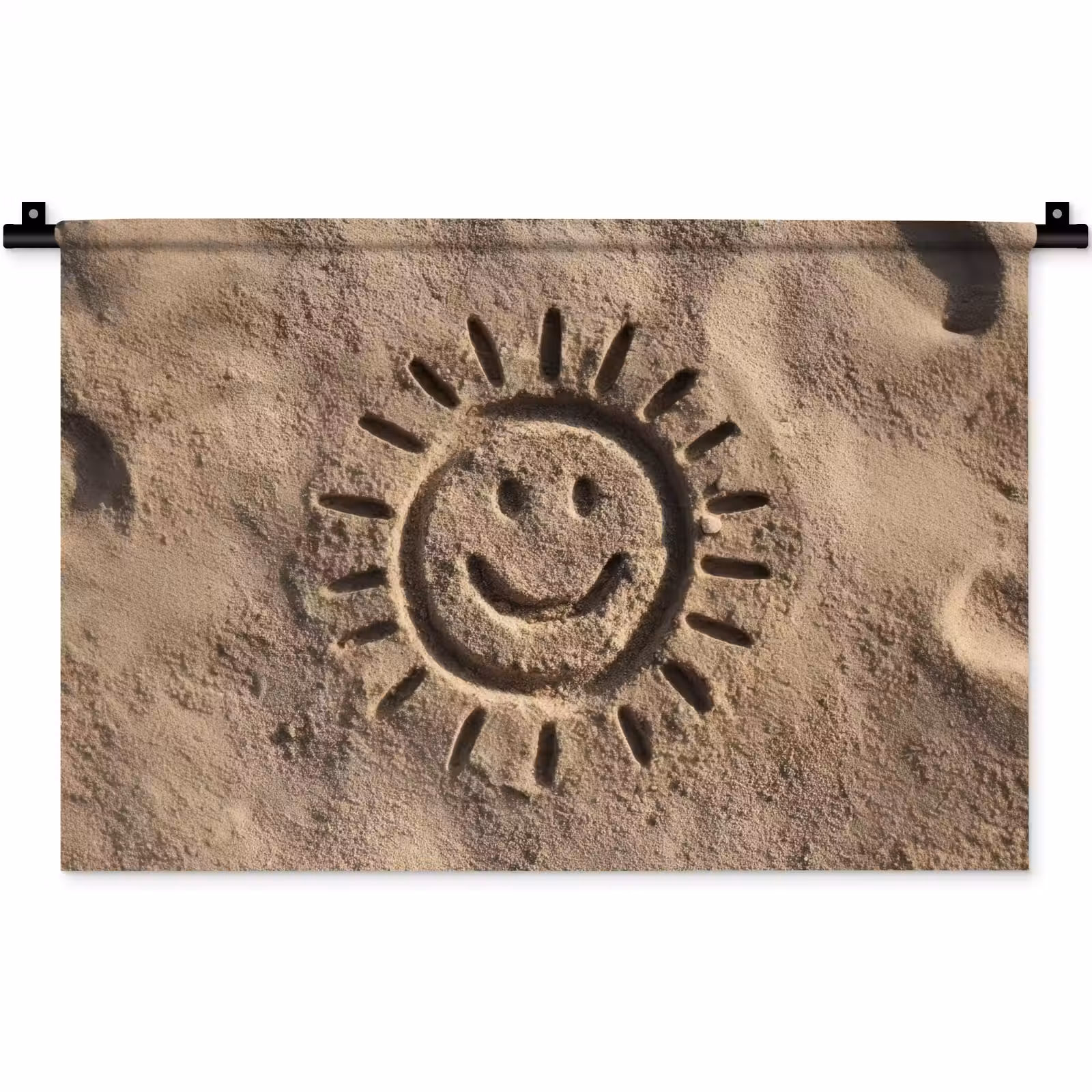 Wandkleed - Gezichtje - Zon - Zand - Getekend — 1