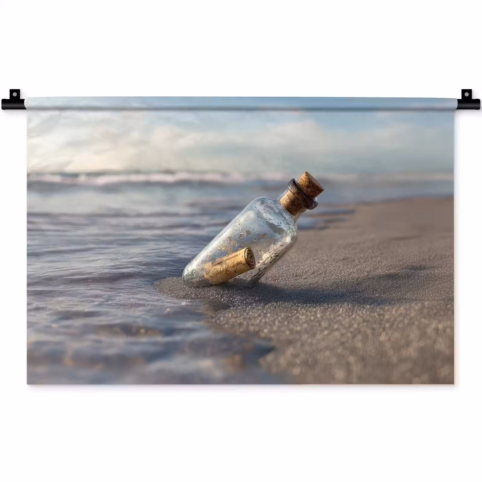 Wandkleed - Glazenfles - Post - Zee - Zand — 1